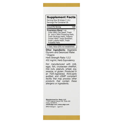 California Gold Nutrition, Goodnight Sleep with Fresh Milky Oat Seed, St. John's Wort, Skullcap, and Passion Flower Herbs, 1 fl oz (30 ml)
