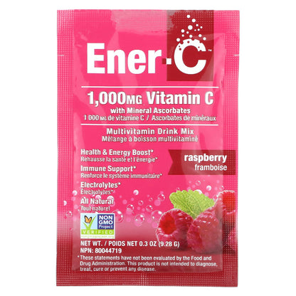 Ener-C, Vitamin C, Multivitamin Drink Mix, Raspberry, 1,000 mg, 30 Packets, 0.3 oz (9.28 g) Each