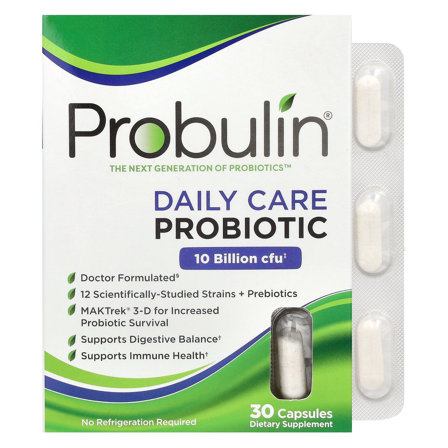 Probulin, Daily Care Probiotic, 10 Billion CFU, 30 Capsules