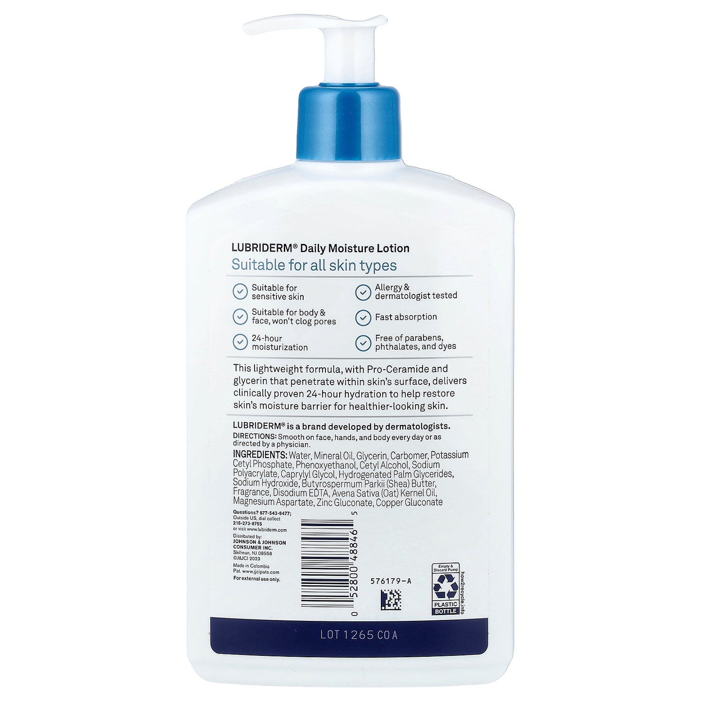 Lubriderm, Daily Moisture Lotion, All Skin Types, Lightly Scented, 16 fl oz (473 ml)