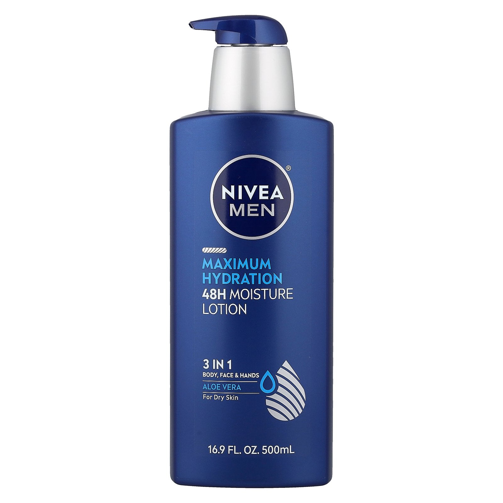 Nivea, Men, Maximum Hydration, 48H Moisture Lotion, For Dry Skin, 16.9 fl oz (500 ml)