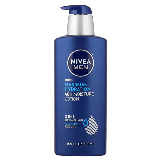 Nivea, Men, Maximum Hydration, 48H Moisture Lotion, For Dry Skin, 16.9 fl oz (500 ml)