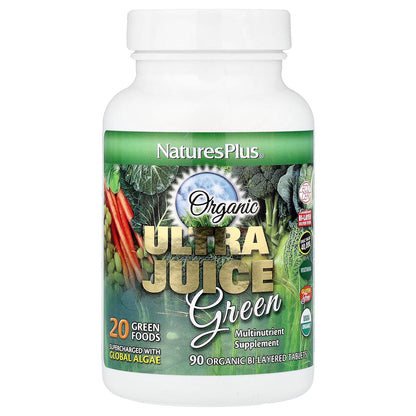 NaturesPlus, Organic Ultra Juice Green, 90 Organic Bi-Layered Tablets