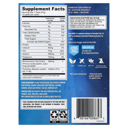 Vega, Plant-Based Protein, Performance Protein + Recovery, Creamy Vanilla, 12 Packs, 1.5 oz (41 g) Each