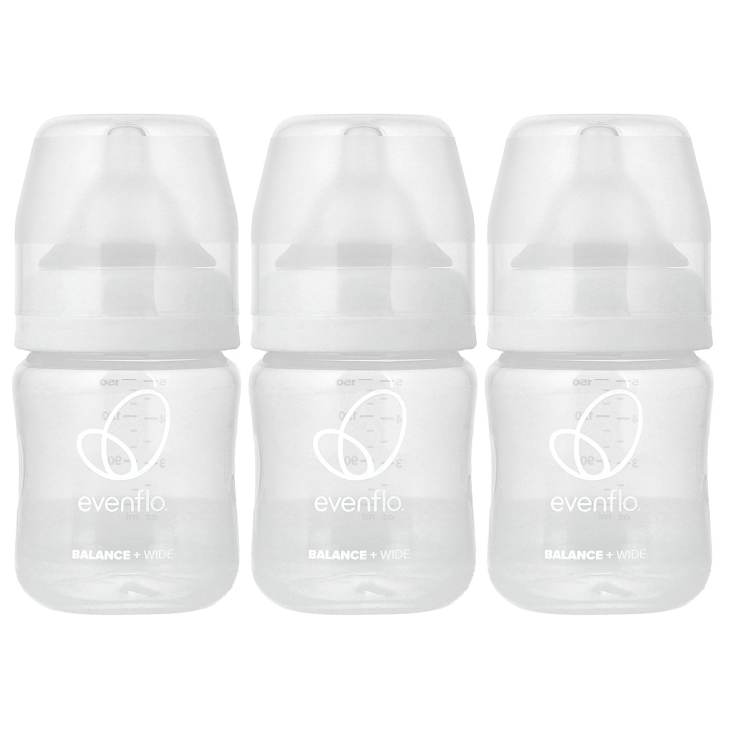 Evenflo Feeding, Balance+ Bottles, Wide, 0+ Months, Slow Flow, 3 Bottles, 5 oz (150 ml) Each