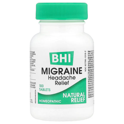 MediNatura, BHI, Migraine Headache Relief, 100 Tablets
