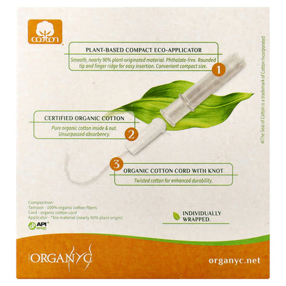 Organyc, Feminine Care Tampons, Compact, Super Plus, 16 Tampons