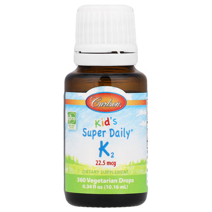 Carlson, Kid's Super Daily® K2, 22.5 mcg, 0.34 fl oz (10.16 ml)