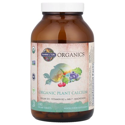 Garden of Life, Organic Plant Calcium, 180 Vegan Tablets