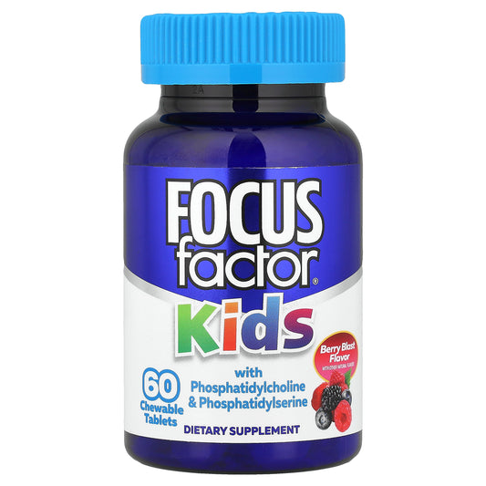 Focus Factor, Kids With Phosphatidylcholine & Phosphatidylserine, Berry Blast, 60 Chewable Tablets