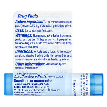 Boiron, Thuja Occidentalis, 30C, Wart Relief, Approx 80 Pellets