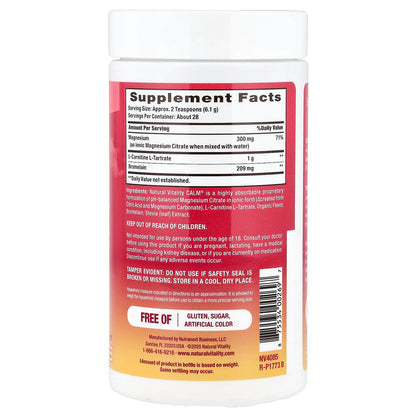 Natural Vitality, CALM® Specifics Muscles, Magnesium Citrate Drink Mix, Watermelon, 6 oz (170 g)