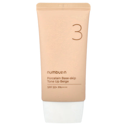 Numbuzin, No.3 Porcelain Base-Skip, Tone Up Beige, SPF 50+ PA++++, 1.69 fl oz (50 ml)