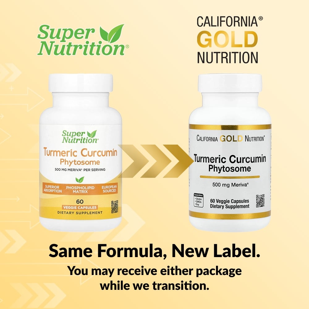 California Gold Nutrition, Turmeric Curcumin Phytosome Meriva®, 500 mg, 60 Veggie Capsules