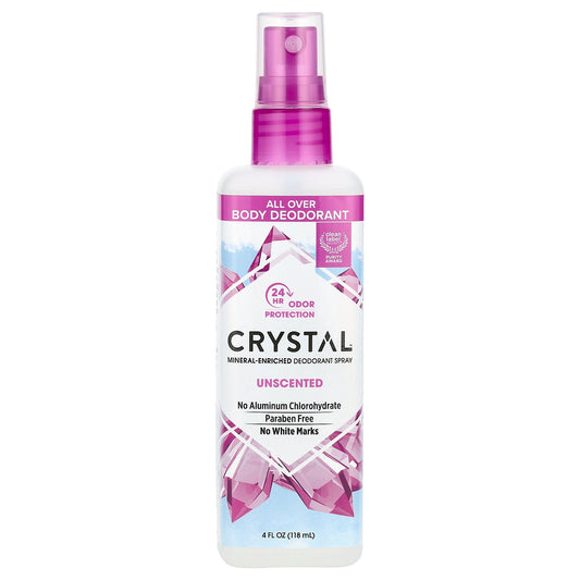 CRYSTAL, Mineral-Enriched Deodorant Spray, Unscented, 4 fl oz (118 ml)