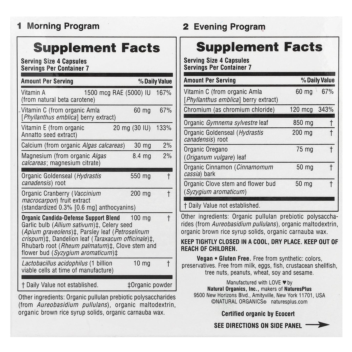 NaturesPlus, Candida Cleanse, 7 Day Program, 2 Bottles, 28 Capsules Each