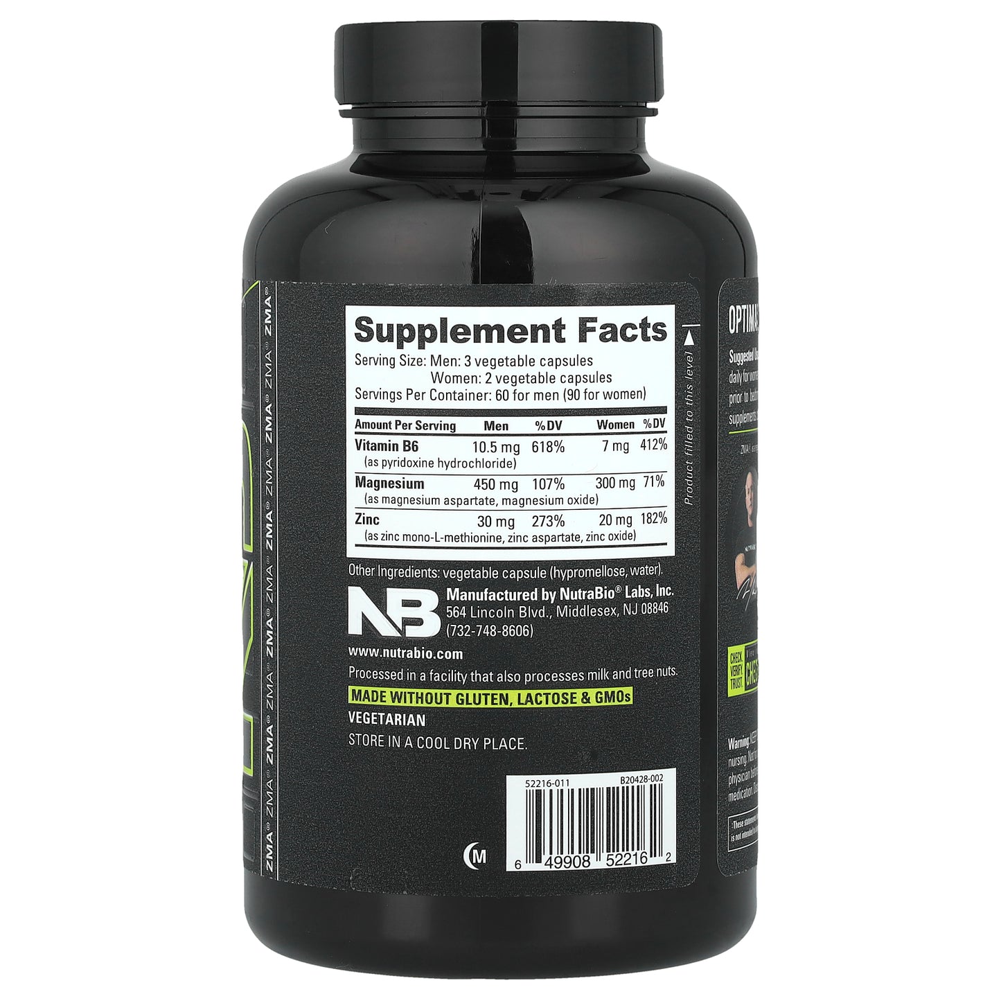 NutraBio, ZMA®, 180 Capsules