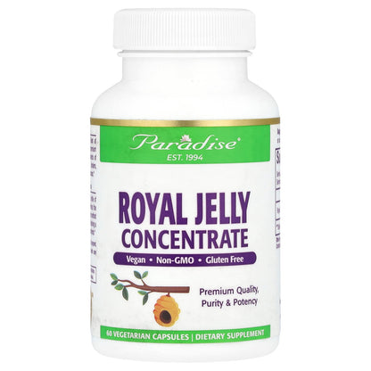 Paradise Herbs, Royal Jelly Concentrate, 60 Vegetarian Capsules (500 mg per Capsule)