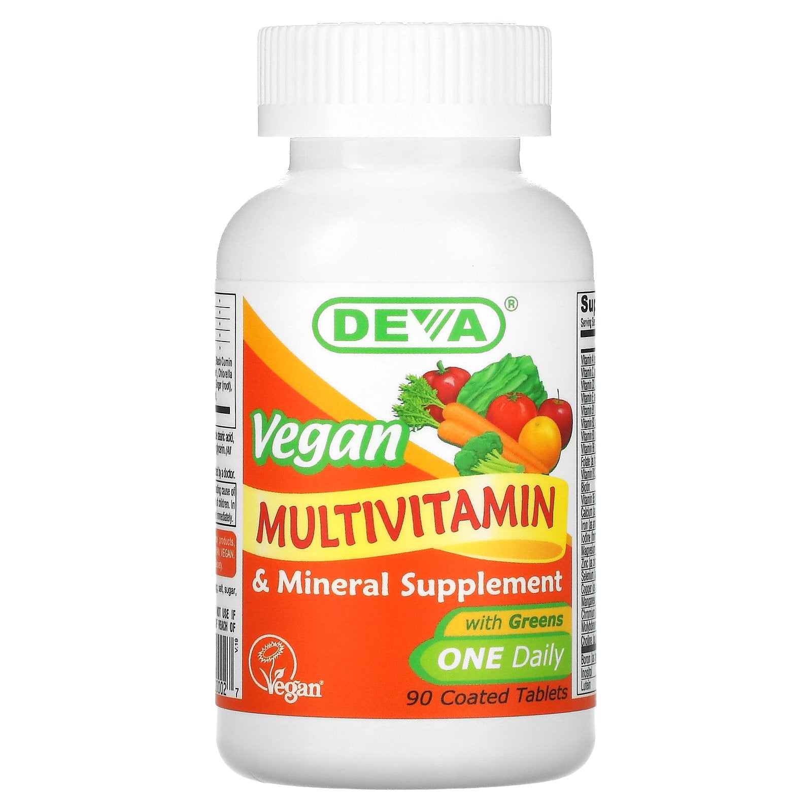 Deva, Vegan Multivitamin & Mineral Supplement, One Daily, 90 Coated Tablets