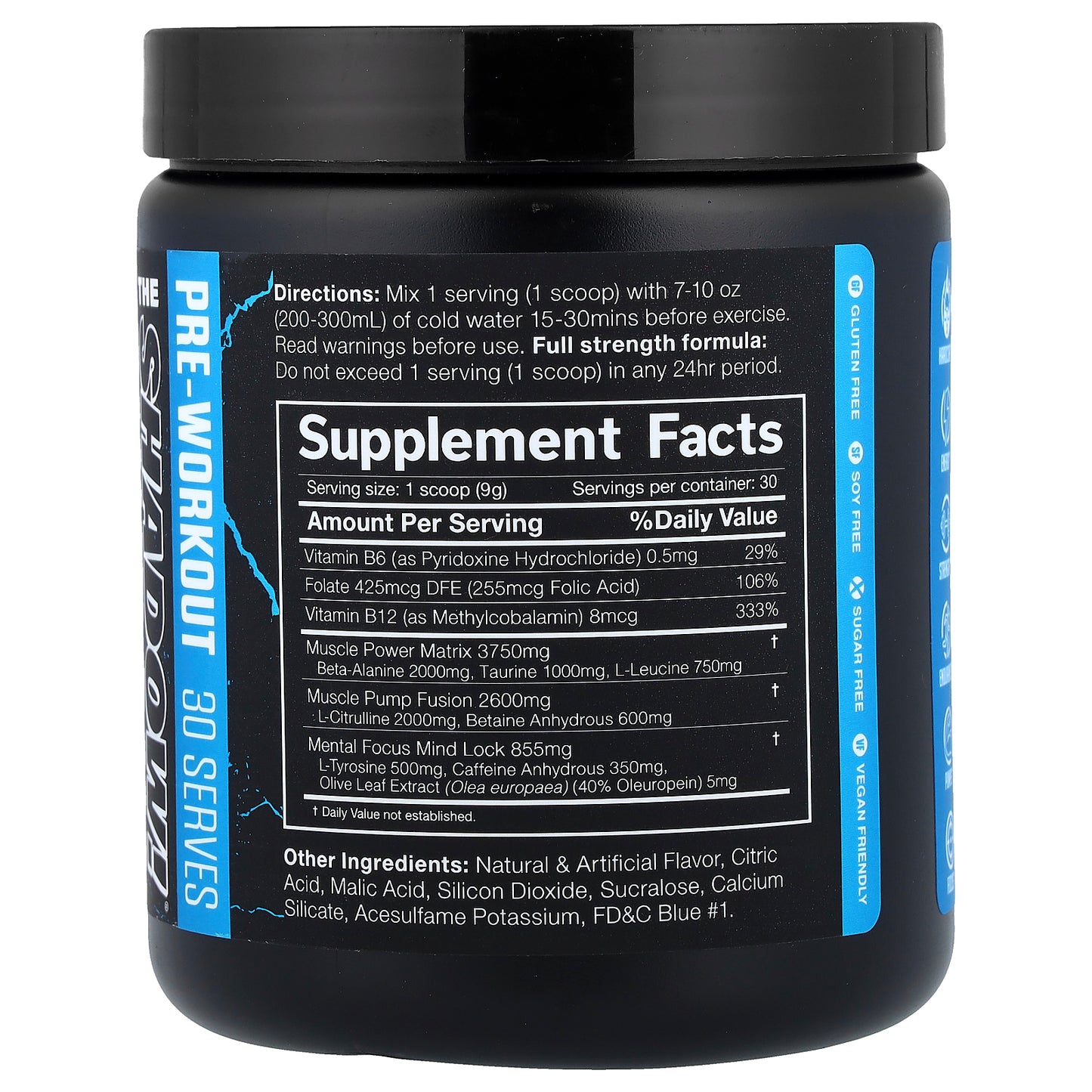 JNX Sports, The Shadow!®, Pre-Workout, Blue Raspberry, 9.5 oz (270 g)