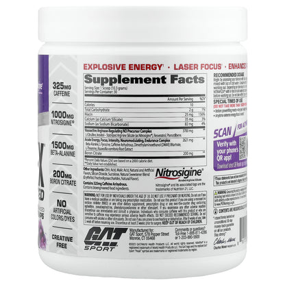 GAT, Sport, NITRAFLEX® Advanced, Pre-Workout, Grape, 10.9 oz (309 g)