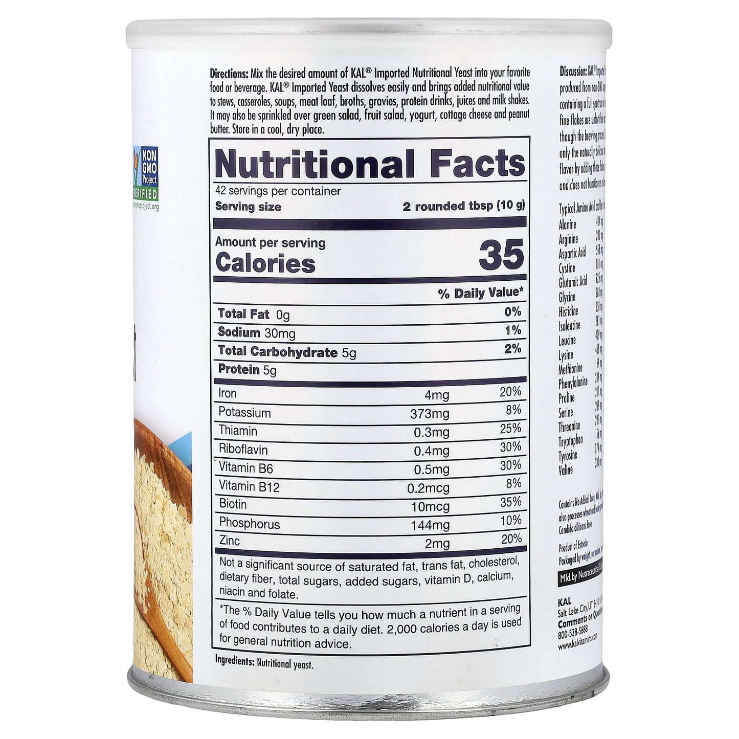 KAL, Imported Nutritional Yeast Flakes, 14.8 oz (420 g)