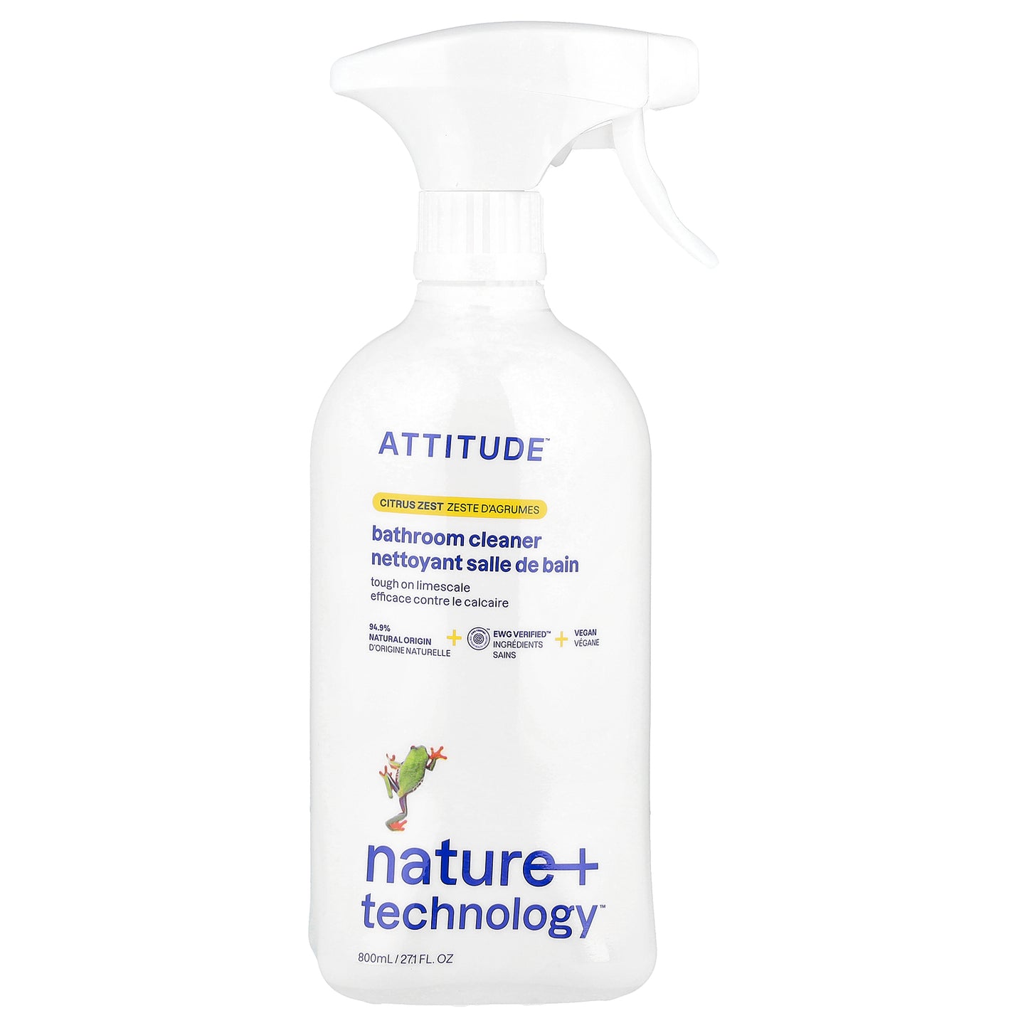 ATTITUDE, Bathroom Cleaner, Citrus Zest, 27.1 fl oz (800 ml)