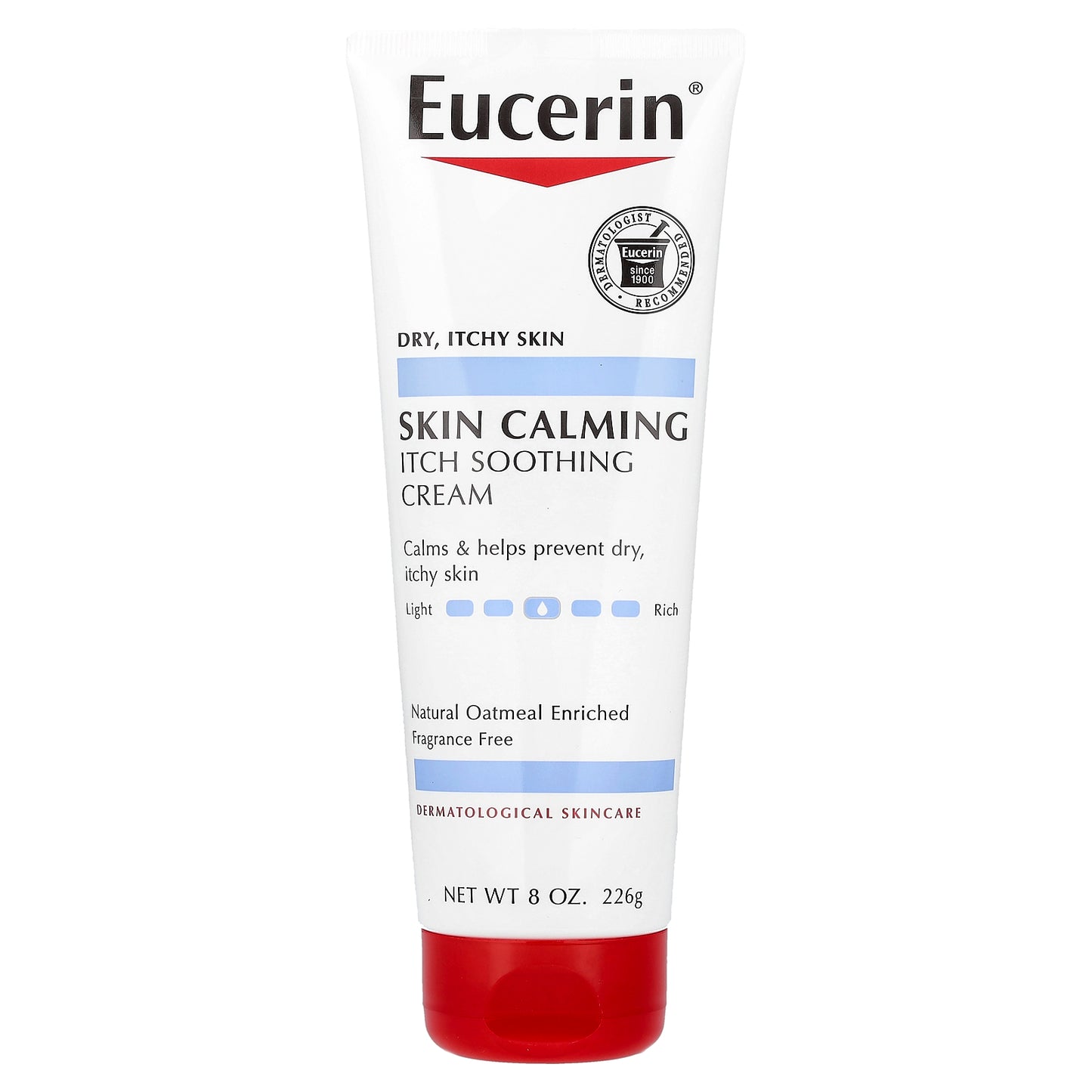 Eucerin, Skin Calming Itch Soothing Cream, Dry, Itchy Skin, Fragrance Free, 8 oz (226 g)