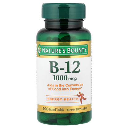 Nature's Bounty, B-12, 1,000 mcg, 200 Coated Tablets