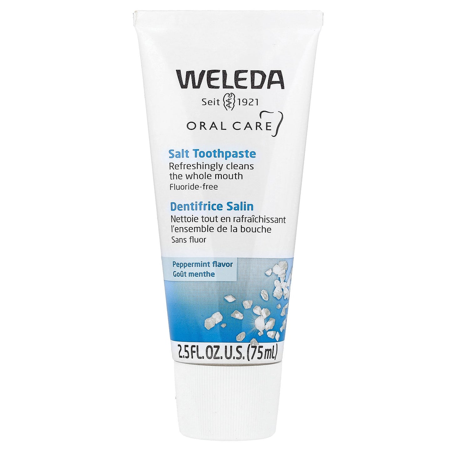 Weleda, Oral Care, Salt Toothpaste, Fluoride Free, Peppermint, 2.5 fl oz (75 ml)