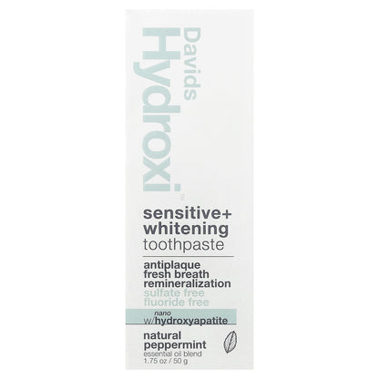 Davids, Sensitive + Whitening Toothpaste, Natural Peppermint, 1.75 oz (50 g)