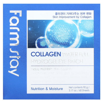 Farmstay, Collagen Water Full Hydrogel Eye Patch, 60 Sheets, 3.17 oz (90 g)