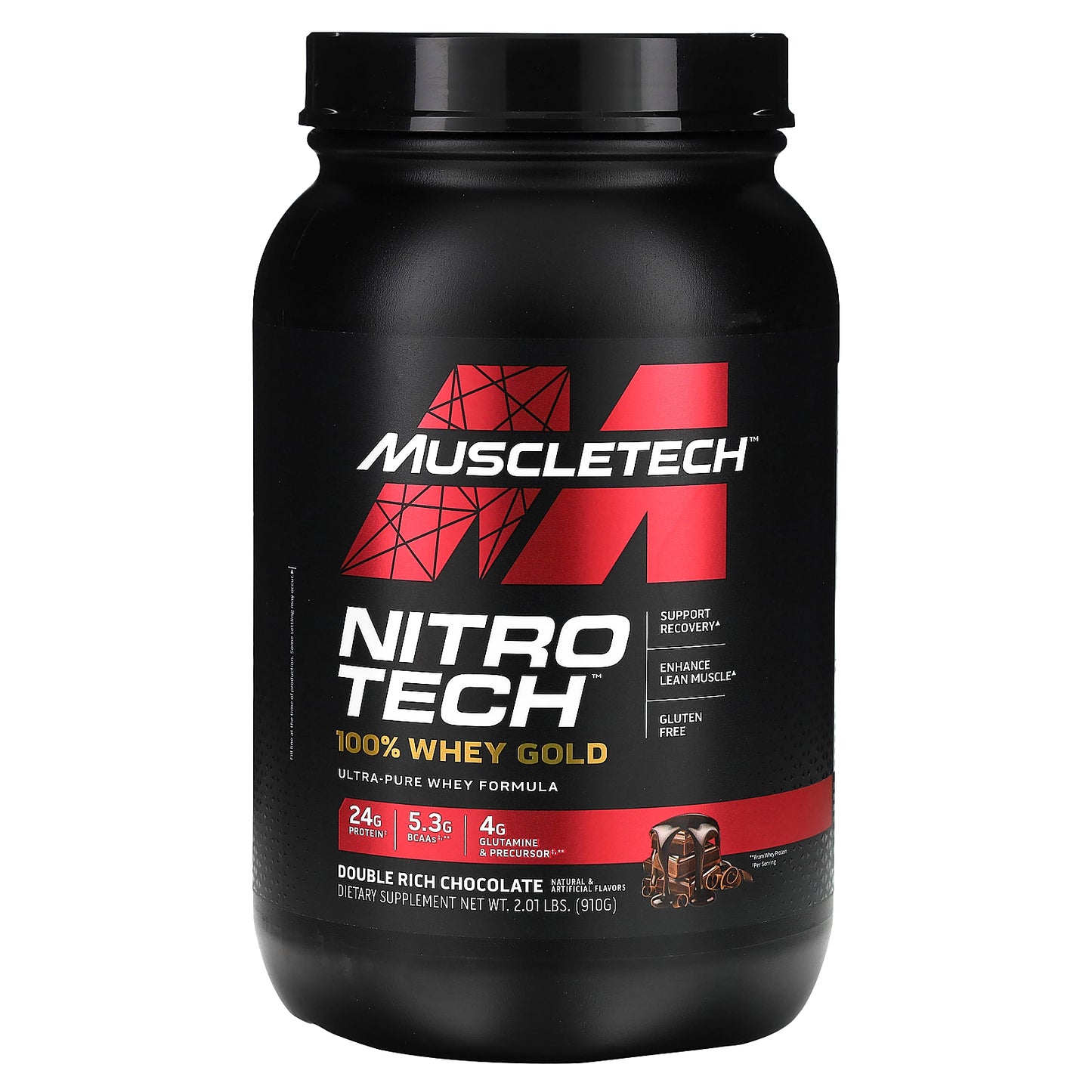 MuscleTech, Nitro-Tech® 100% Whey Gold, Double Rich Chocolate, 2.01 lbs (910 g)