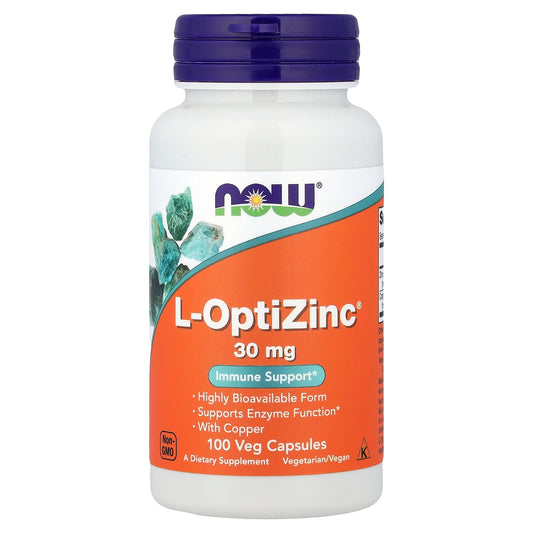 NOW Foods, L-OptiZinc®, 100 Veg Capsules