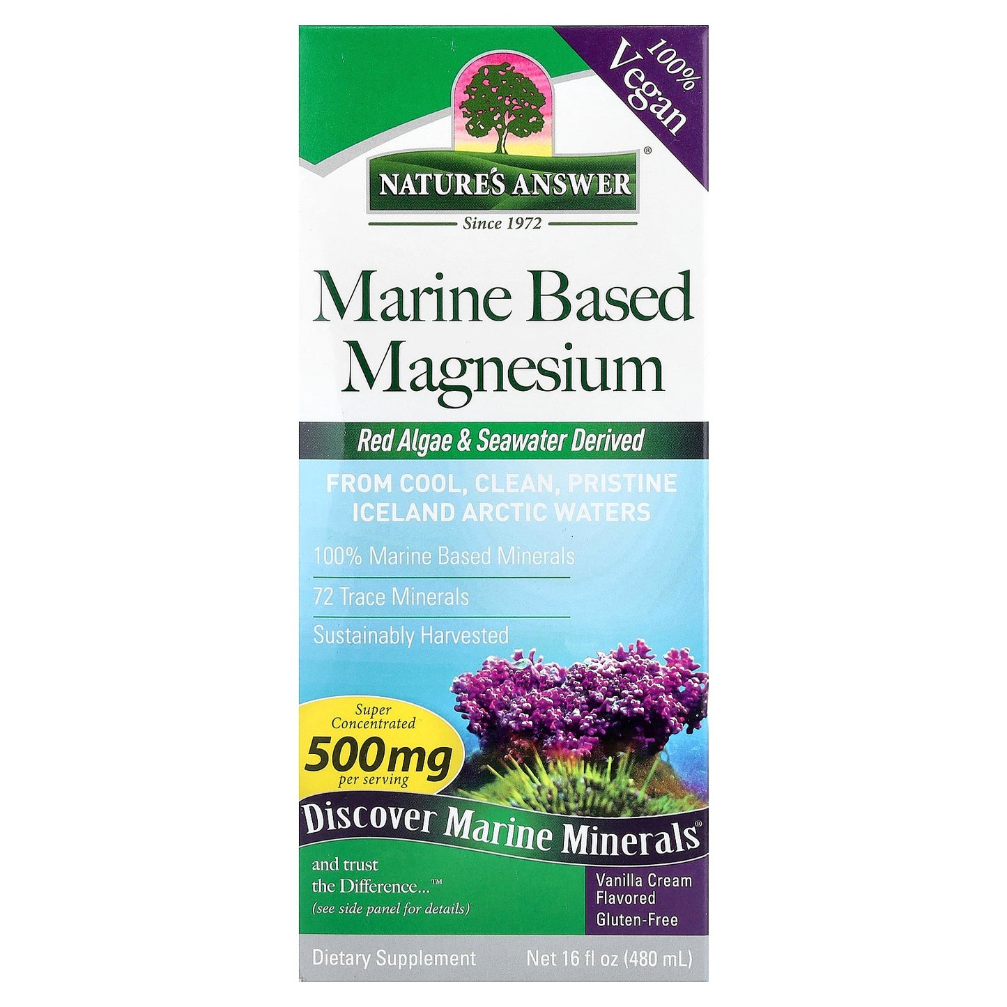 Nature's Answer, Marine Based Magnesium, Vanilla Cream, 16 fl oz (480 ml)