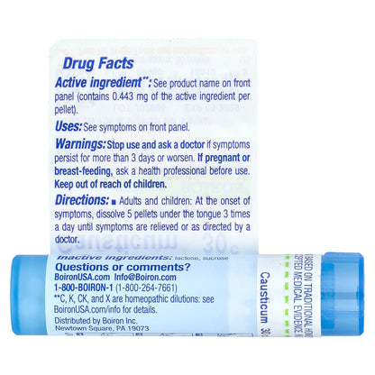 Boiron, Causticum, 30C, Incontinence Support, Approx 80 Pellets
