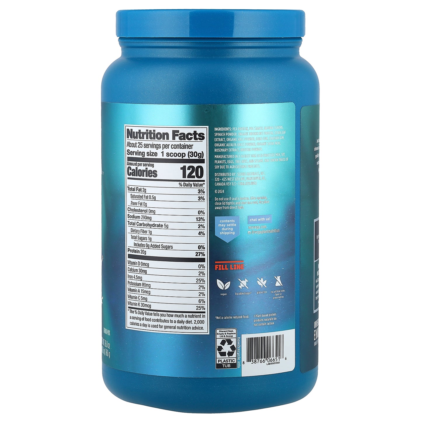 Vega, Premium, Protein + Supergreens™, Creamy Vanilla, 1 lb 10.8 oz (760 g)