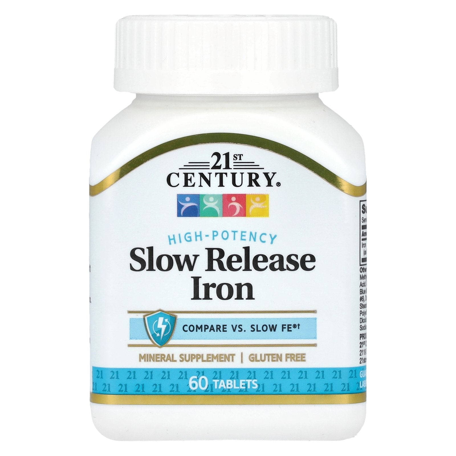 21st Century, Slow Release Iron, High Potency, 60 Tablets