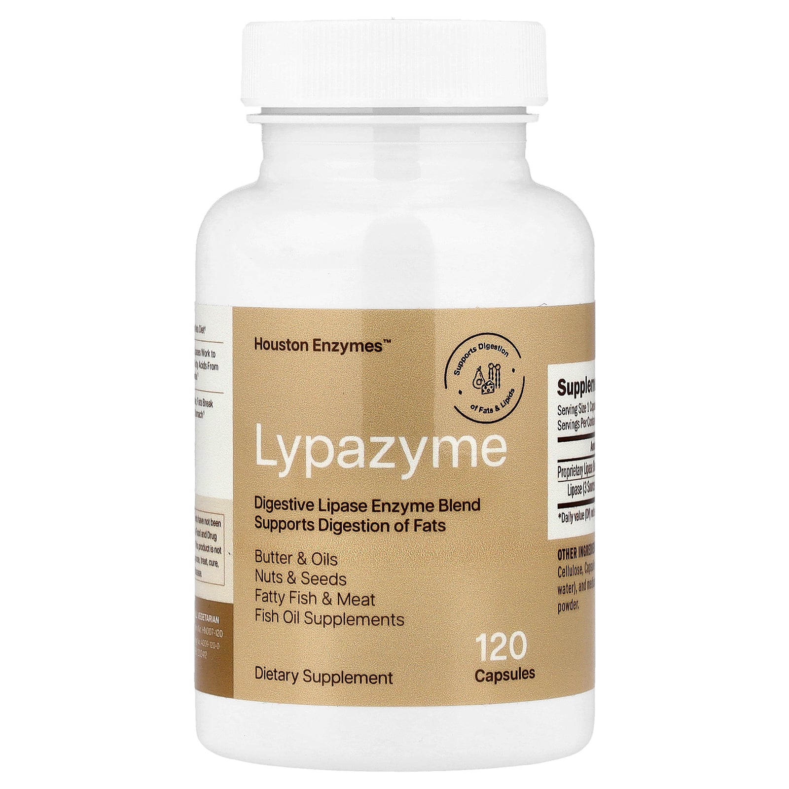 Houston Enzymes, Lypazyme, 120 Capsules