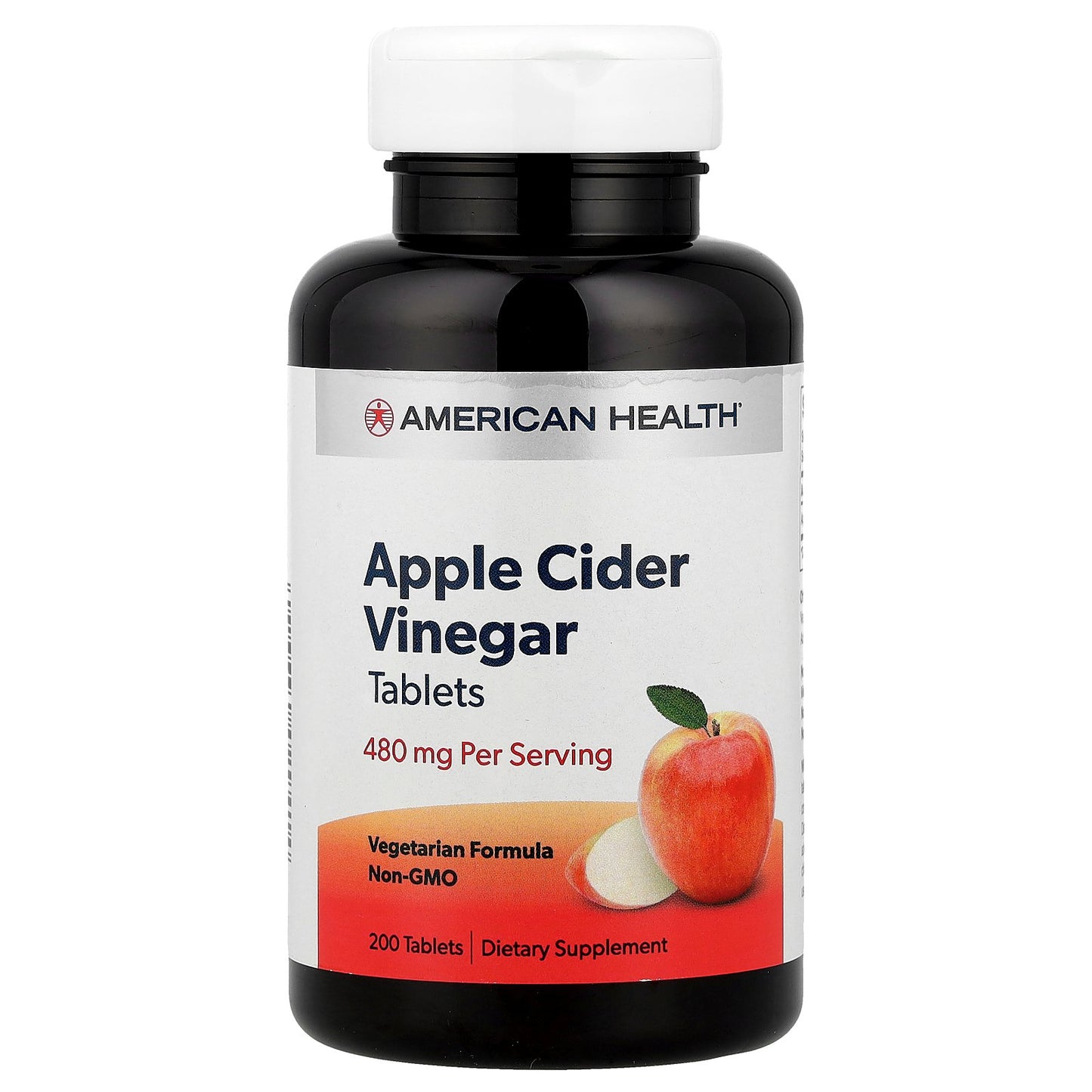 American Health, Apple Cider Vinegar, 200 Tablets (240 mg per Tablet)