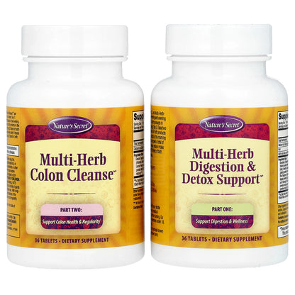 Nature's Secret, 7-Day Ultimate Cleanse, 2-Part Total-Body Cleanse, 2 Bottles, 36 Tablets Each