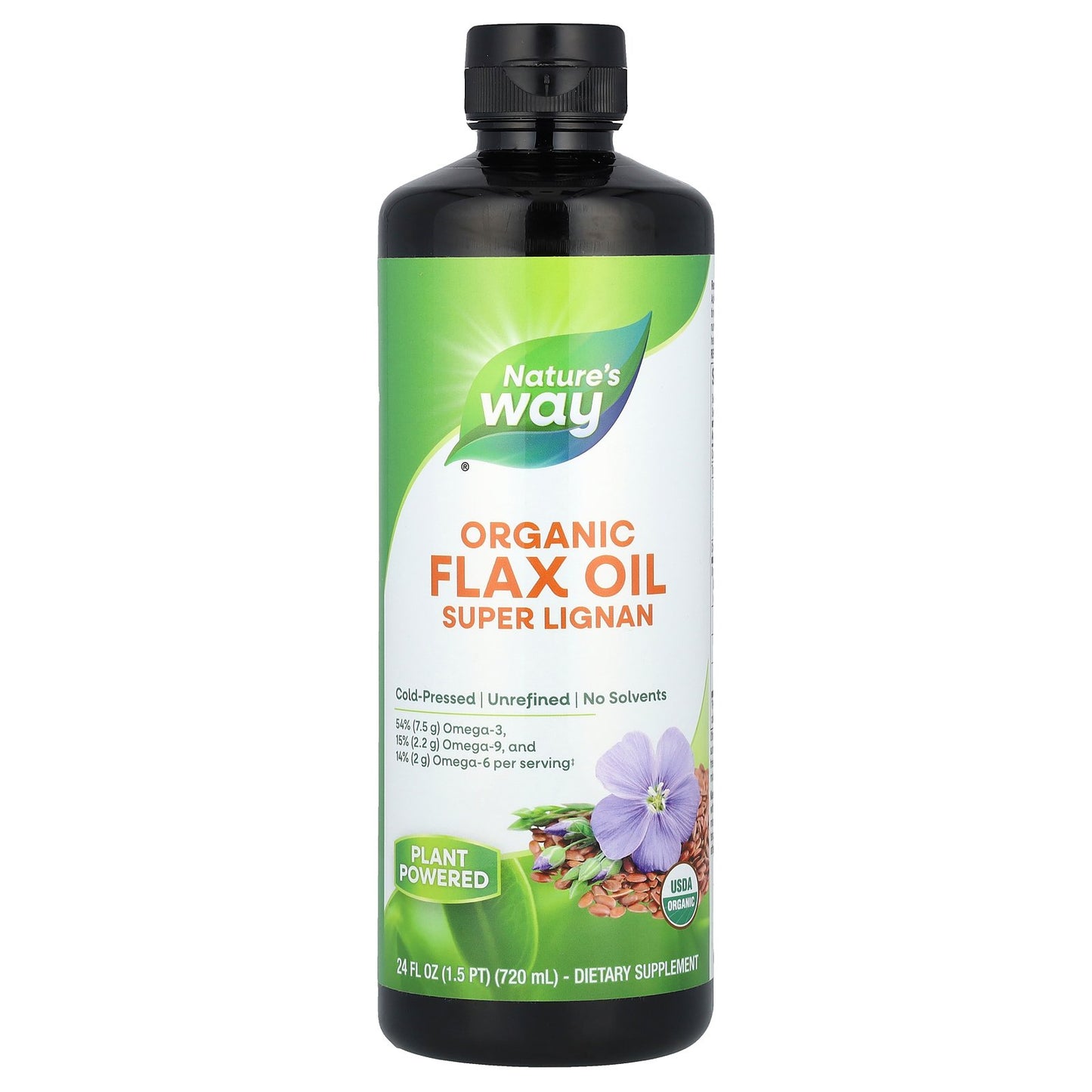 Nature's Way, Organic Flax Oil, Super Lignan, 24 fl oz (720 ml)