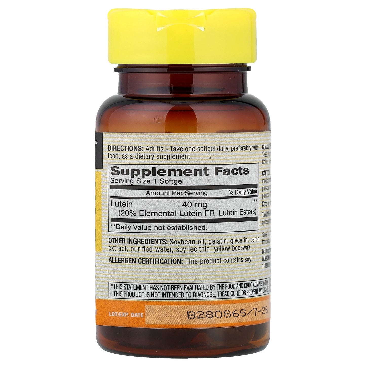 Mason Natural, Lutein, 40 mg, 30 Softgels