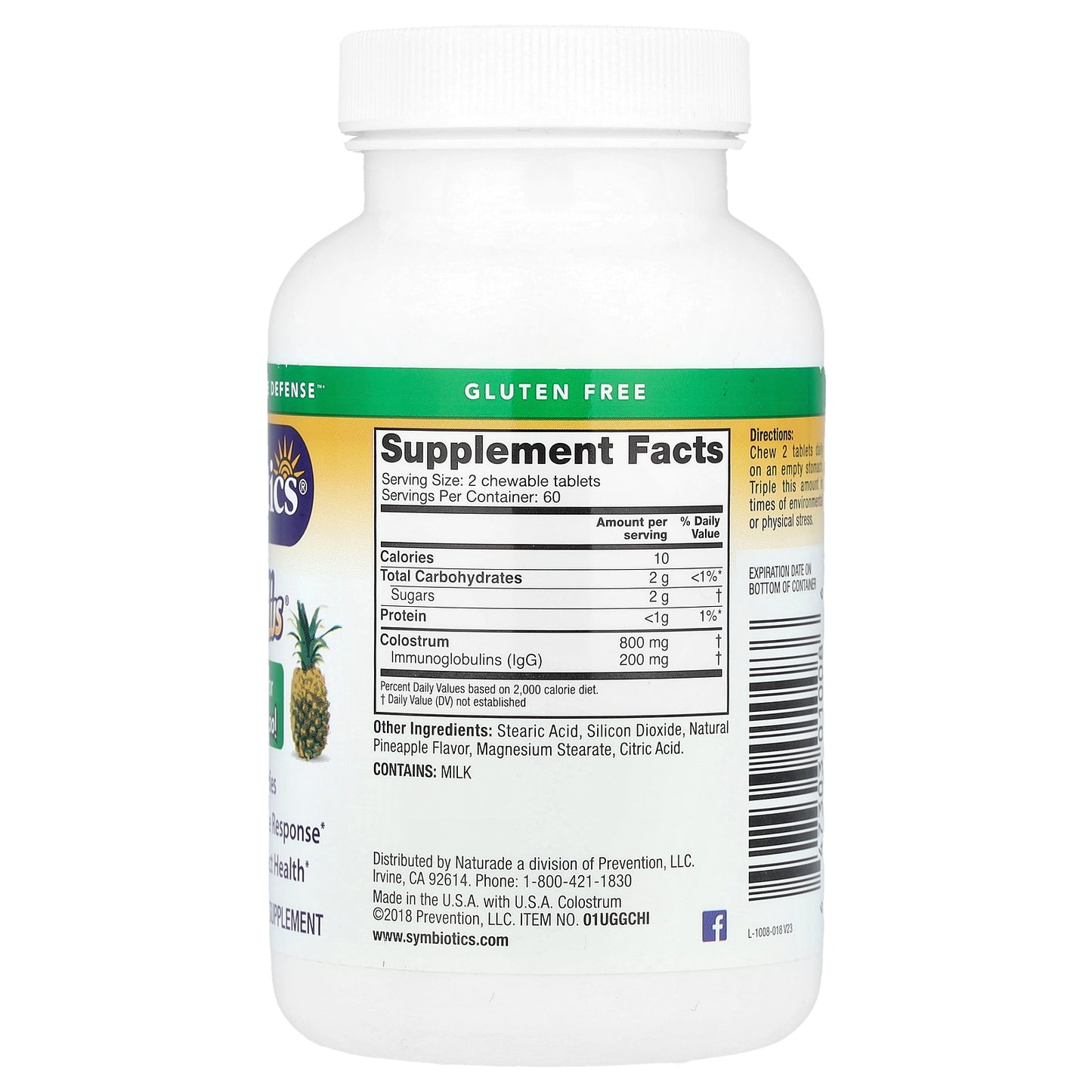 Symbiotics, Colostrum Plus® Chewables, Pineapple, 120 Chewable Tabs