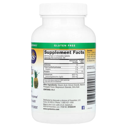 Symbiotics, Colostrum Plus® Chewables, Pineapple, 120 Chewable Tabs