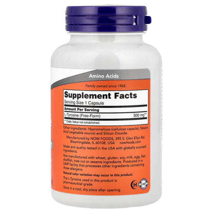 NOW Foods, L-Tyrosine, 500 mg, 120 Capsules