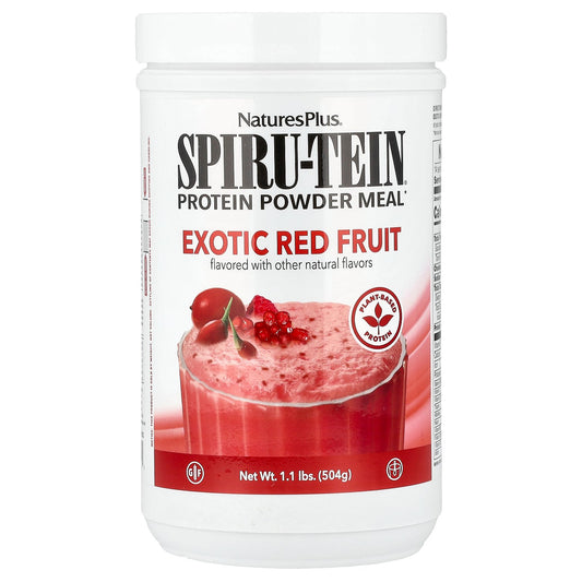 NaturesPlus, Spiru-Tein®, Protein Powder Meal, Exotic Red Fruit, 1.1 lbs (504 g)