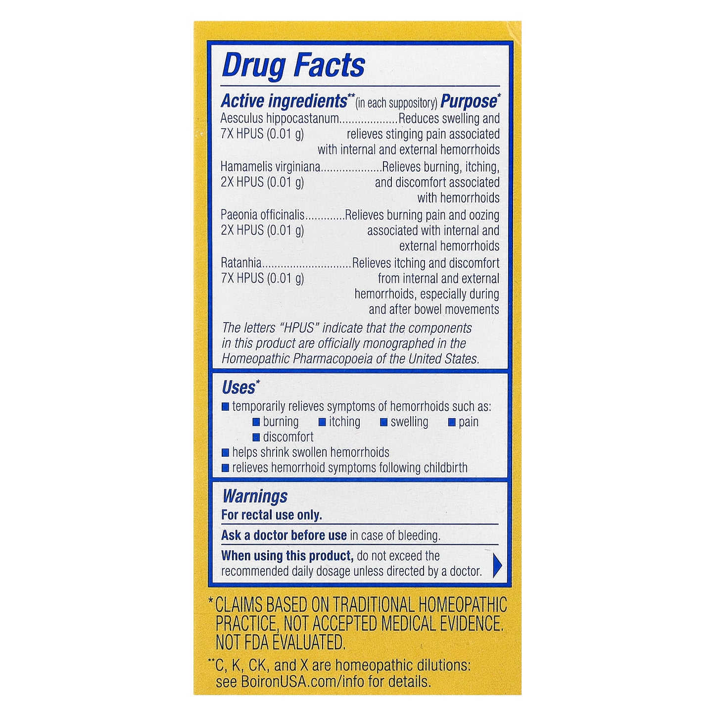 Boiron, HemCalm® Suppositories, Hemorrhoid Relief, 10 Suppositories