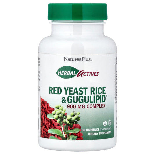 NaturesPlus, Herbal Actives, Red Yeast Rice & Gugulipid®, 60 Capsules