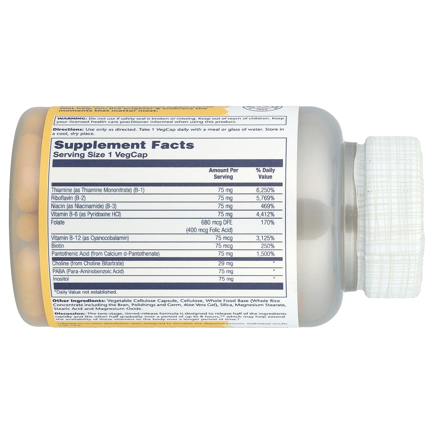 Solaray, Vitamin B-Complex 75, Timed Release, 100 VegCaps